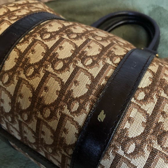CHRISTIAN DIOR Monogram Trotter Boston Bag in Brown Canvas & Leather - Picture 9 of 15